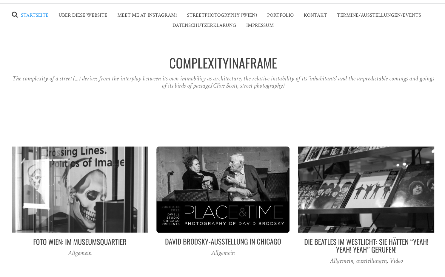 This is an article in the blog of Kurt Lhotzky, author, photographer, and editor of the complexityframe.com. from Vienna, Austria